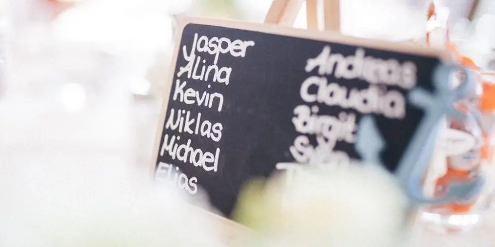 lavagna con elenco di nomi