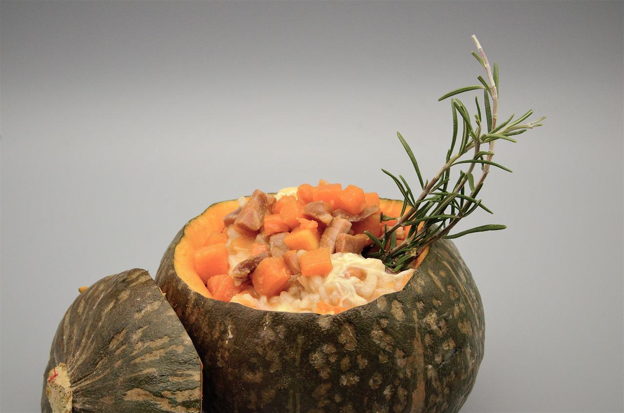 Risotto alla zucca e guanciale croccante