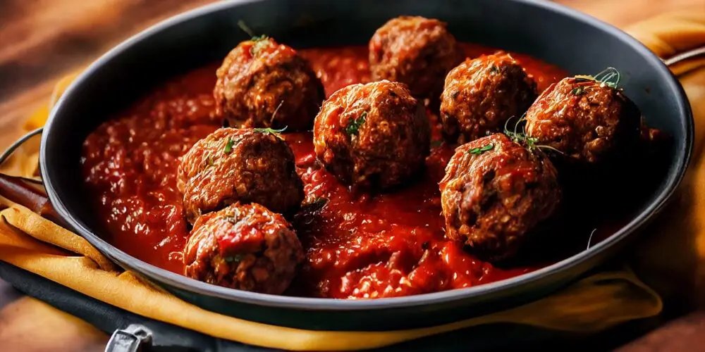 Pentola con polpette al sugo